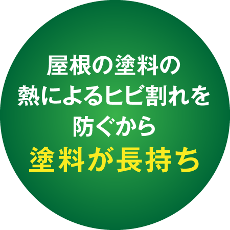 屋根の塗料の熱によるヒビ割れを防ぐから塗料が長持ち